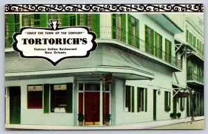 New Orleans Louisiana~Tortorich's Italian Restaurant~Rue Royal~1950s Postcard
