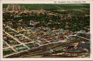 Aeroplane View of Cheyenne Wyoming Postcard PC383