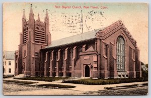1909 First Baptist Church New Haven Connecticut Religious Bldg. Posted Postcard
