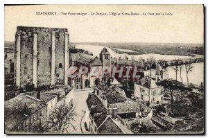 Old Postcard Beaugency Panoramic Le Donjon The Notre Dame