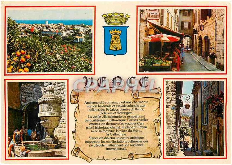 Modern Postcard Vence (A M) the back picturesque country
