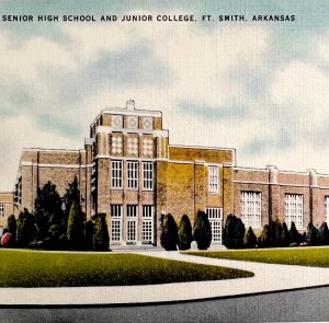 Senior High School Jr College Postcard Fort Smith Arkansas 1943 PCBG11A