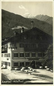 austria, MAYRHOFEN, Gasthof Alte Post (1934) RPPC Postcard