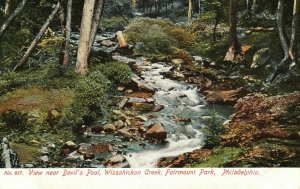 Vintage Postcard 1910's Devil's Pool Wissahickon Creek Fairmount Park Phil. PA