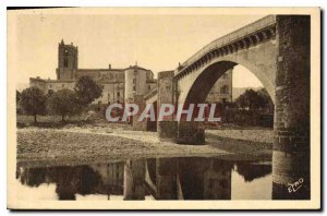 Postcard Old La Voute Chilhac Haute Loire and Allier Bridge Church