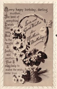 Vintage Postcard 1914 A Happy Birthday Card To A Mother Love And Best Wishes