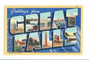 LP77   Large Letters  Great Falls  Montana old postcard