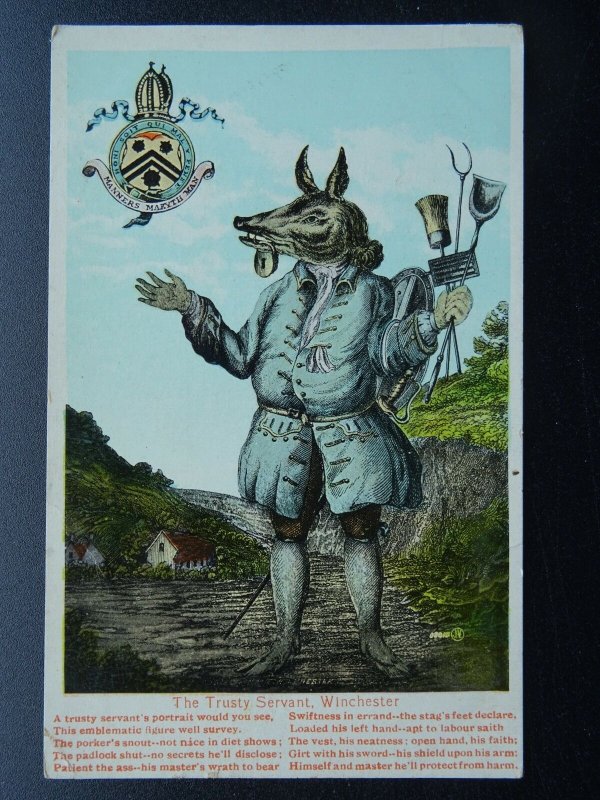 Hampshire Winchester THE TRUSTY SERVANT - Old Postcard by Valentine