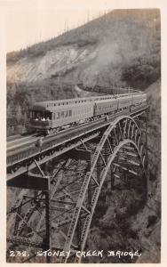 CANADA ALBERTA Postcard Real Photo RPPC c1940s STONEY CREEK Railroad Bridge 102