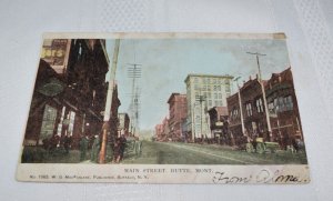 Main Street Butte Montana Postcard No. 1065 W. G. MacFarlane