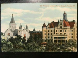 Vintage Postcard 1910 St. Francis Hospital & Chapel, Peoria, Illinois (IL)