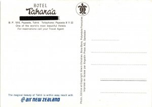 Vintage Postcard 4x6- Hotel Tahaka'a, Papeete, Tahiti