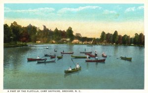 Vintage Postcard A Part Of The Flotilla Come Sapphire Brevard North Carolina SPC