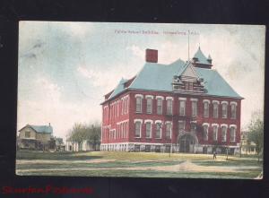 GIBSONBURG OHIO PUBLIC SCHOOL BUILDING ANTIQUE VINTAGE POSTCARD