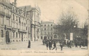 France Nancy Place Saint Jean Temple Protestant Vintage Postcard 01.61