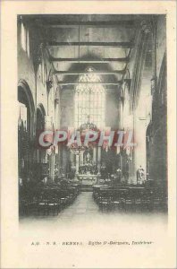 Old Postcard A g n 9 church reindeer St Germain interior