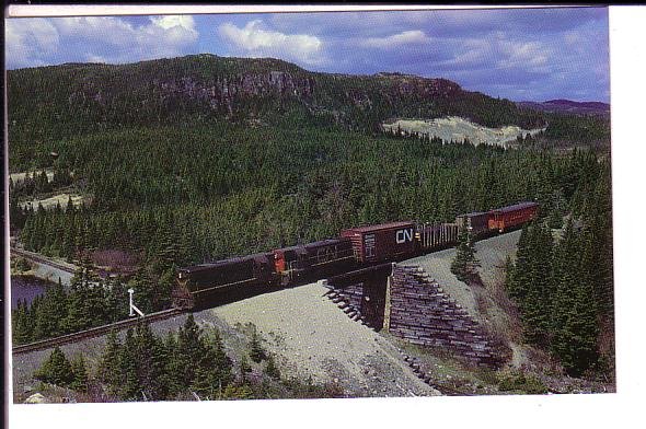 Trinity Loop, Narrow Gauge Train on Bridge,  Newfoundland