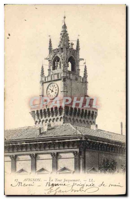 Postcard Old Avignon Tower Jacquemart