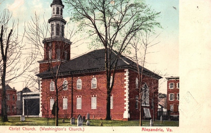Vintage Postcard 1909 Christ Church Washington's Church Alexandria Virginia VA