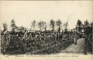 CPA SOISSONS Le Cimetiere provisoire civil et militaire (151923)