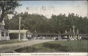 Intervale NH Post Office Maine Central RR Train Station Depot Postcard c1910