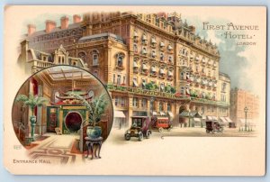England Postcard First Avenue Hotel and Entrance Hall London c1910 Antique