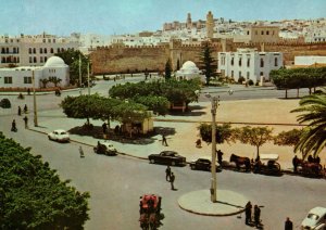 VINTAGE CONTINENTAL SIZE POSTCARD CITY CENTER SOUSSE TUNISIA 1970s