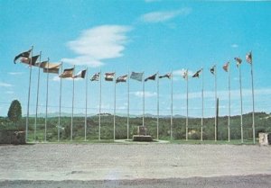 UN Plaza 16 Nations Military Flags Camp Bonifas Korean Conflict Postcard