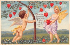 Valentine's Day Cupid & Fairy Catching Hearts, Undivided Back PC U8927