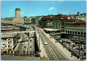 Postcard - The Bel-Air Tower and the Grand-Pont - Lausanne, Switzerland