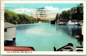 1949 View Of Back Bay Alton Bay New Hampshire NH Boating Posted Postcard