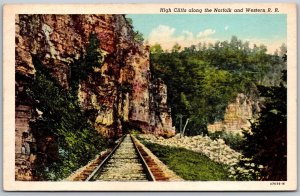 Vtg Salem Virginia VA High Cliffs Along The Norfolk & Western Railroad Postcard