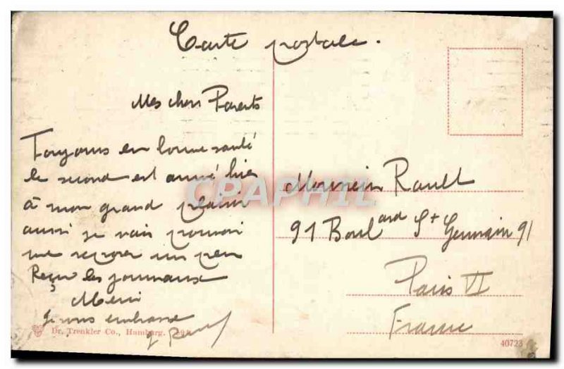 Old Postcard Hamburg Boat