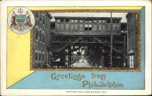 Philadelphia Pennsylvania PA Railroad Train Station PA Seal c1910 PC