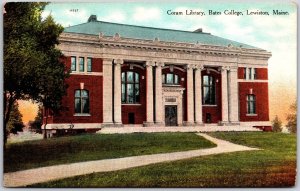 Coram Library Bates College Lewiston Maine ME Building Grounds Postcard