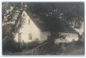 1910 Entrance Window View to the Big White House Denmark RPPC Photo Postcard