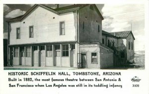 Frasher Historic Schiffelin Hall Tombstone Arizona RPPC Photo Postcard 20-3318