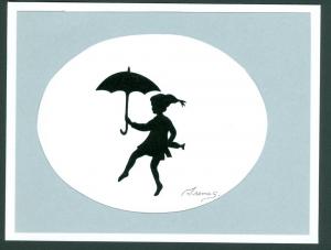 Denmark. 1 Card. Original  Paper Cut . H.C. Andersen.Motif.