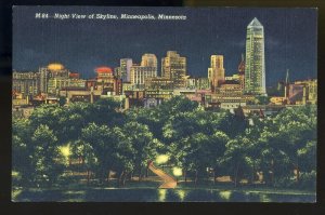 Minneapolis, Minnesota/MN Postcard, Skyline Night View