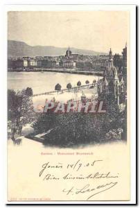 Geneve Old Postcard Monument Brunswick