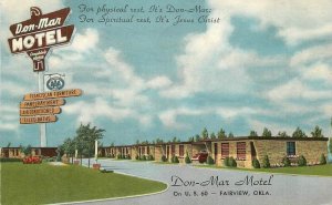 Postcard Oklahoma Fairview Don Mar Motel roadside Teich roadside 23-426