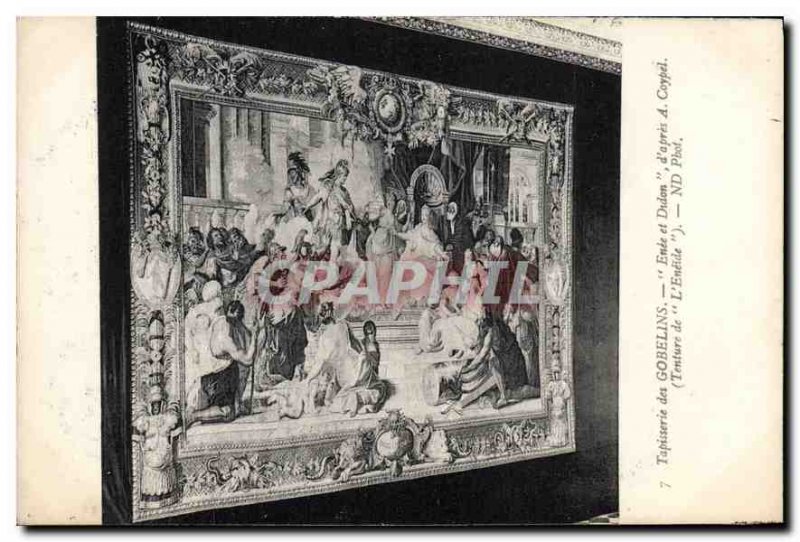 Old Postcard Gobelins Tapestry Enee and Dulon of A after Coypel