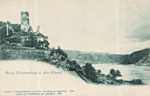 Germany~Burg Fürstenberg Castle u der Rhein~1900 Photo POSTCARD