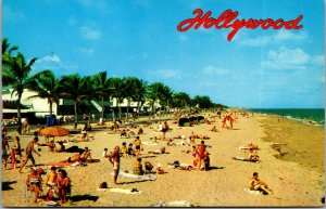 Vtg 1950s World Famous Bathing Beach Hollywood FL Unused Postcard