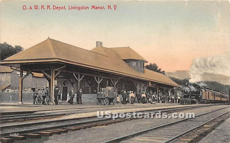 O & W RR Depot Livingston Manor NY Unused