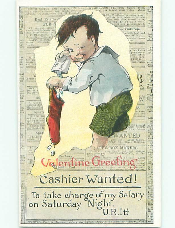 Divided-Back VALENTINE DAY SCENE Great Postcard W7872