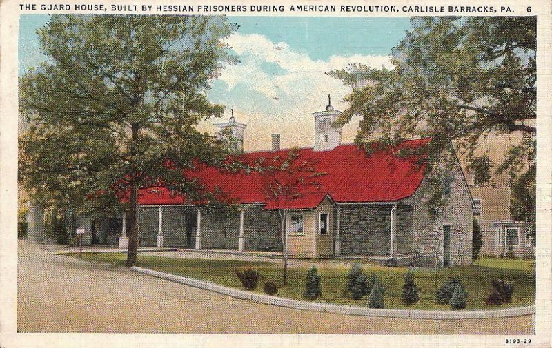 Postcard Guard House Hessian Prisoners Amer Revolution Carlisle Barracks PA