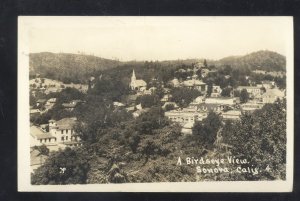 RPPC SONORA CALIFORNIA BIRDSEYE VIEW DOWNTOWN VINTAGE REAL PHOTO POSTCARD