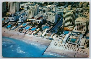 Luxury Hotels As Seen From The Air At Beautiful Miami Beach Florida FL Postcard