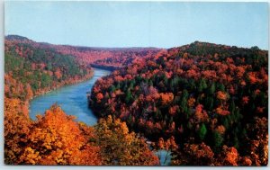 M-21911 Autumn Scene in Cumberland River Cumberland Falls State Park KY